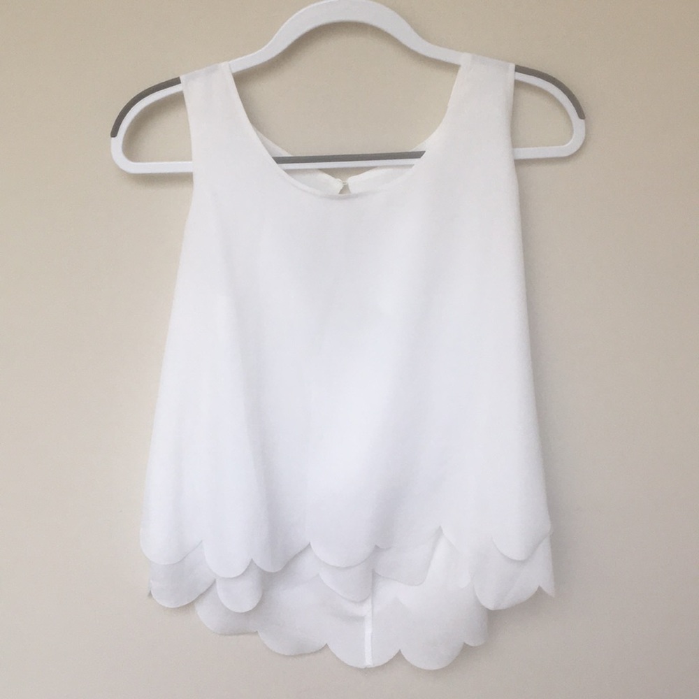 Maison Jules Tiered Scallop-Trim Tank